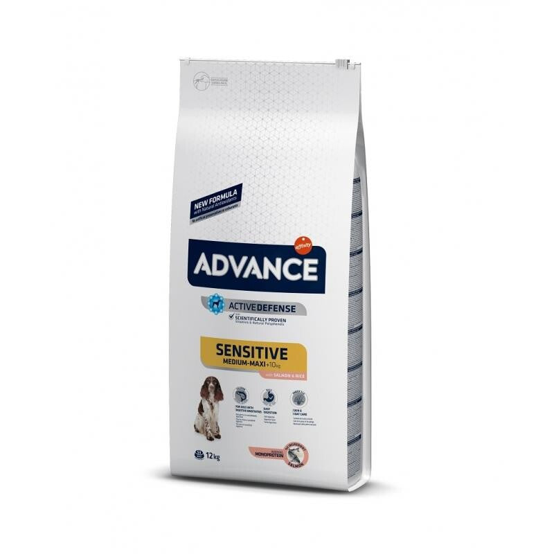 Advance Dog Sensitive Salmon Deri Ve Tüy Sağlığı Özel Somonlu Orta Ve Büyük Irk Yetişkin Köpek Maması 12 KG | SRC: Barcode: 8410650173559